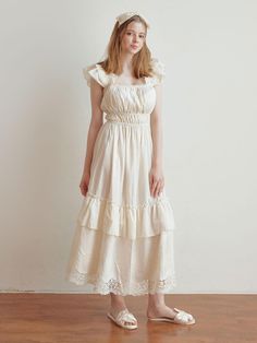 Composition : 100% cottonColor : White, Light beigeCountry of Origin : Republic of Korea Cream Cotton Summer Dress, Neutral Cotton Beach Dress, Sleeveless Cotton Dress With Lace Trim, Summer Cotton Dress With Lace Trim, Summer Cotton Dresses With Lace Trim, Sleeveless Cotton Sleep Dress, Summer Off-white Cotton Dress, Beige Summer Sleep Dress, Cottagecore Sleep Dress For Spring