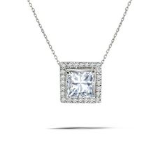 Experience the perfect blend of elegance, affordability, and uncompromising quality with this 2 Carat Princess Cut Moissanite Halo Slider Pendant Necklace in 18K White Gold over Silver. This enchanting princess cut halo pendant seamlessly combines the timeless charm of a solitaire pendant necklace with the brilliance of a princess halo, creating a captivating accessory that will leave you mesmerized. This floating pendant boasts a stunning 2-carat moissanite gemstone at its center, exuding a rad Princess Cut Halo, Slider Necklace, Emerald Necklace Pendant, Princess Cut Moissanite, Solitaire Pendant Necklace, Halo Pendant, Solitaire Necklaces, Emerald Pendant, Solitaire Pendant