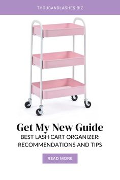 a pink cart with the words get my new guide best flash card organizer recommends and tips