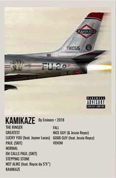 the album cover for kanmikaze featuring an airplane