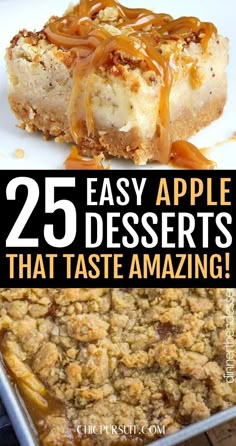 an image of desserts with the title overlay that reads 25 easy apple desserts that taste amazing