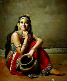 Dance Aesthetic, Woman Sitting, 인물 사진, India Art, Woman Painting