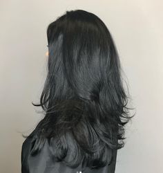 Black Hair Blowout, Black Hair Medium Length, Bday Hair, Hairstyle Idea, Blow Dry Hair, Girls With Black Hair