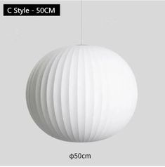 an image of a white ball hanging from a ceiling fixture with the text c style - 50cm above it