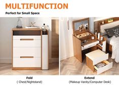 there are two different types of furniture in the same room and one is for small space