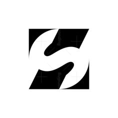 a black and white logo with the letter s