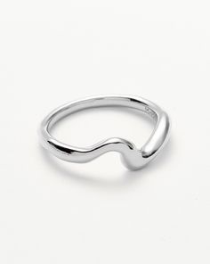 Molten Wave Stacking Ring. Make It Molten. This Simple Stacking Ring Has an Organic Shape with Wavy Detailing. Pair Two Together for a More Statement Look. Metal: Rhodium Plated on Recycled Sterling Silver Height: 6mm Thickness: 2. 2mm - 3. 4mm Weight: 2. 48g Product Code: Mp-S-R2-Ns Simple Stacking Rings, Pearl Gemstone, Ring Metal, Product Introduction, Ring Size Guide, Recycled Sterling Silver, Stacking Ring, Crystal Rings, Silver Pearls