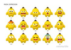 the faces of different emoticions in various expressions