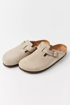 Birkenstock Boston Soft Footbed Suede Clog | Urban Outfitters Birkenstock Boston Soft Footbed, Birkenstock Slippers, Clogs Birkenstock, Boston Soft Footbed, Birkenstock Clog, Birkenstock Clogs, Boston Clogs, Suede Clogs, Shoe Inspo