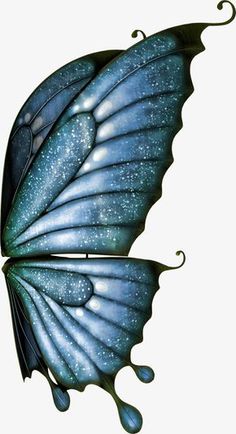 a blue butterfly flying through the air