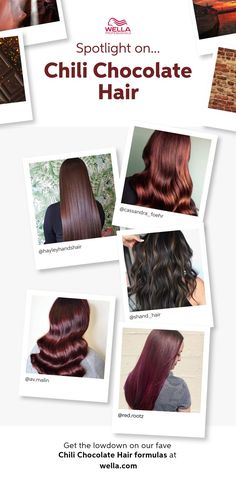 Your spicy chocolate brown hair inspiration is here. Click to discover warm red-brown to rich brunette hair color formulas, on our Trend Hub. Brunette Hair Color Formulas, Warm Chocolate Hair Color, Rich Brunette Hair Color, Rich Chocolate Brown Hair, Rich Brunette Hair, Chili Chocolate, Chilli Chocolate, Brown Hair Inspiration