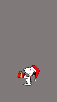 a cartoon character holding a christmas present in his hand