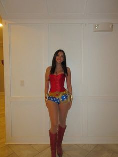 Creative Halloween Costumes For College, Red Bull Halloween Costume, Wonder Woman Halloween Costume College, Santa Halloween Costume College, Wonder Women Halloween Costume, Scandalous Halloween Costumes, Superman And Wonder Woman Costume, Wonder Woman Costume College, Devil Costume Aesthetic