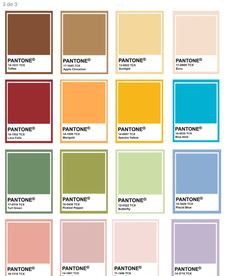 pantone's color chart with the names and colors for each type of paint