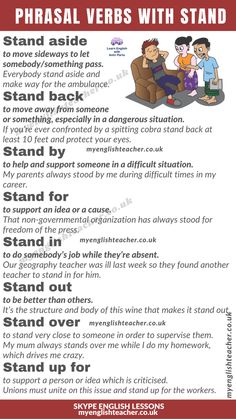 the phrasal verbs with stand