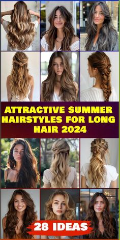 Beat the heat with 28 summer hairstyles for long hair in 2024. From sleek ponytails to casual waves, these styles will keep you looking and feeling cool. Easy Summer Hair Styles, Quick Summer Hairstyles, Easy Summer Hair, Summer Hair Styles, Summer Hairstyles For Long Hair, Loose French Braids, Chic Ponytail, Long Face Haircuts, Summer Braids