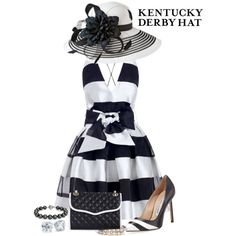 "Derby Attire" by terry-tlc on Polyvore Kentucky Derby Attire, Tea Party Attire, Kentucky Derby Dress, Kentucky Derby Outfit, Kentucky Derby Style, Derby Attire, Hat Decor