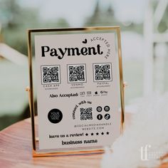 Retro Scan to Pay Sign, Accepted Payments Sign Canva Template | Jace - Trendy Fox Studio Venmo Sign, Payment Sign, Qr Code Sign, Vendor Displays