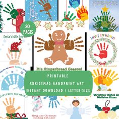 christmas handprint art printables for kids