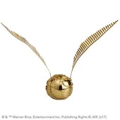 an image of a golden object with feathers on it