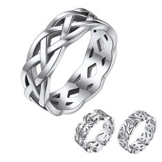 PRICES MAY VARY. 💕Celtic Knot Ring💕 Simple, yet elegant in design, this Celtic knot ring is amazinglyminimlaist and would be lovely on any woman's finger, but it still retains the immaculate complex design of the Celtic knot. The ancient Celtic knotwork and the cool whiteness of the silver will create a fantastic ring for any outfitd and any occasion. 💕 Eternity Band 💕 Celtic Knots represent eternity and never ending this can be in love, faith, loyalty, and friendship, a historical treasure