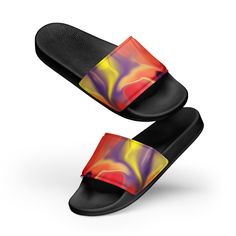 Showcase your boldness and make a statement with the Airless BeSculpt Men's Slides. Boasting an abstract art design, these slides are sure to capture attention. Equipped with eye-catching aesthetics, this fashionable footwear provides unparalleled comfort and breathability. Step out with confidence and style in the Airless BeSculpt Men's Slides! This pair of Airless BeSculpt Men's Slides gives you comfort and style while walking anywhere, whether it's at the airport, around the block, to the bea Modern Slide Sandals For Streetwear, Modern Slip-on Slides For Streetwear, Modern Slip-on Slides, Trendy Multicolor Slides, Abstract Art Design, Art Men, Mens Slides, Womens Slides, Beach Tote Bags