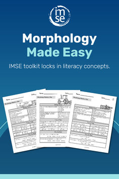 the book cover for morphlogy made easy, with three pages in each corner