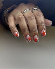 Short Overlay Nails, Short Nail Inspo, Overlay Nails, Hard Nails, Girly Acrylic Nails, Short Nail, Unique Acrylic Nails, Short Acrylic Nails Designs, Nails Manicure