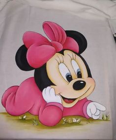 a drawing of a minnie mouse laying on the ground