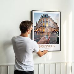 Brussels Cityscape Illustration Poster Ice Cream Belgium Travel Art Print Architecture European Cityscape Unique Gift Street Scene Belgian - Etsy UK