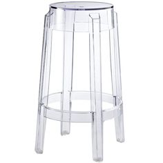 the clear stool is made from acrylic plastic