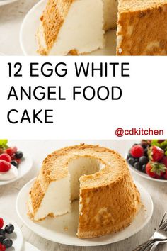 an egg white angel food cake on a plate