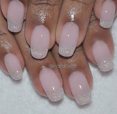 Unghie Sfumate, Sassy Nails, French Manicure Nails, Subtle Nails, Glitter Gel Nails, Cute Gel Nails, Bride Nails, Short Acrylic Nails Designs, Nail Designs Glitter