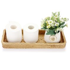 PRICES MAY VARY. Natural Material - The attractive bathroom tray is made of rattan and made by hand, the Natural and environment friendly material is especially suitable for families use. Versatile - This pretty and functional tray can not only be used as toilet tank top holder to put tissue, toilet paper, hand towel, candle, toiletries, wipes, cosmetic freshener and so on, but also can be used as storage basket bin for many uses in your home everywhere. Fashionable & Practical - The stylish and Rattan Bathroom Vanity, Rattan Bathroom, Toilet Tank Tray, Paper Hand Towels, Bathroom Vanity Tray, Toilet Paper Storage, Wicker Tray, Bathroom Tray, Gorgeous Bathroom