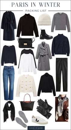 How To Pack For Paris In Winter | LaVieOnGrand Paris Lookbook Winter, Italy Winter Packing List, Germany Winter Outfits Capsule Wardrobe, France In January Outfits, Paris Outfits Winter Casual, What To Pack For Paris In Winter, Europe Travel Outfits Winter Carry On, 4 Day Packing List Winter, Paris Winter Travel Capsule