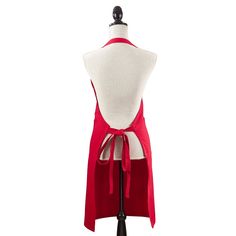 a mannequin with a red apron on it