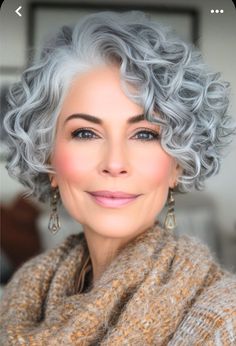 Short Curly Gray Hair Over 50 Curls, Short Length Curly Hair, Gray Curly Hair Natural Curls, Short Curly Gray Hair Over 50, Gray Curly Hair, Gray Haircut, Gray Hairstyles For Women, Haircut Gray Hair