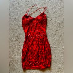 Never Worn, Brand New Red Sequin Dress, Red Sequin, Sequin Dress, Lady In Red, Sequin, Size Medium, Mini Dress, Brand New, Womens Dresses