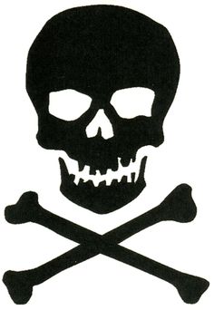 a skull and crossbones on a white background