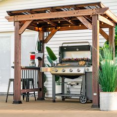 Saxony Grill Gazebo - Backyard Discovery Bbq Gazebo, Outdoor Grill Station, Wood Grill, Grill Gazebo, Grill Station, Steel Roof, Patio Pergola, Backyard Grilling, Gazebo Pergola