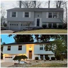 before and after photos of a house