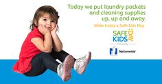 Keep your home safe for kids. Put laundry packets and cleaning supplies up, up and away. Get more easy tips to help you make every day a #SafeKidsDay. Safe Kids, Kids Day, Home Safes, One Million, One In A Million, Kids Safe