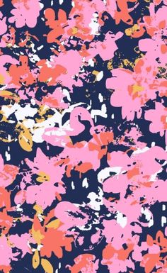 an abstract background with pink and yellow flowers