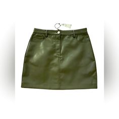 Truth By Republic - Faux Leather Mini Skirt Size :4 Color :Olive Brand New Skirt Perfect For A Night Out . Please Feel Free To Ask Any Question Or Make An Offer Green Leather Skirt, Dr Wardrobe, Ruffled Mini Skirt, Mini Skirt Dress, Faux Leather Mini Skirt, Leather Mini Skirt, Faux Leather Skirt, Leather Mini Skirts, Green Skirt