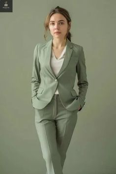 Green Two Piece Pant Suit for Women | eBay