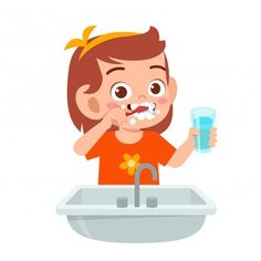 Brush Teeth Clipart, Good Habits For Kids, Dentist Cartoon, Hygiene Activities, Teeth Illustration, Tooth Cartoon, Brush Teeth Kids, Clean Teeth, Brush My Teeth