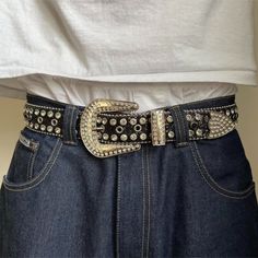 February Style, Cool Belts, Billie Concert, Belt Ideas, Green Day Band, Punk Belt, Y2k Belt, Fire Fire, 2000s Style