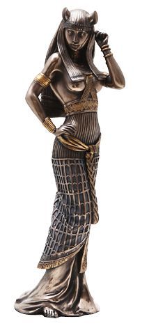 a statue of an egyptian woman holding a cup