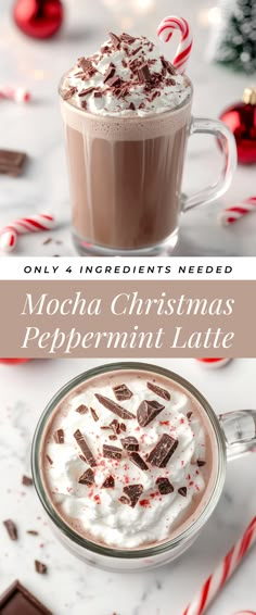 Image for Mocha Christmas Peppermint Latte Peppermint Mocha Creamer Recipe, Peppermint Mocha Latte Recipe, Healthy Holiday Drinks, Christmas Latte Ideas, Winter Coffee Drinks Recipes, Cozy Winter Drinks, Christmas Hot Drinks Recipes, Christmas Drinks Coffee, Christmas Latte Recipes