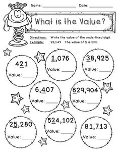 worksheet for rounding to the nearest place value